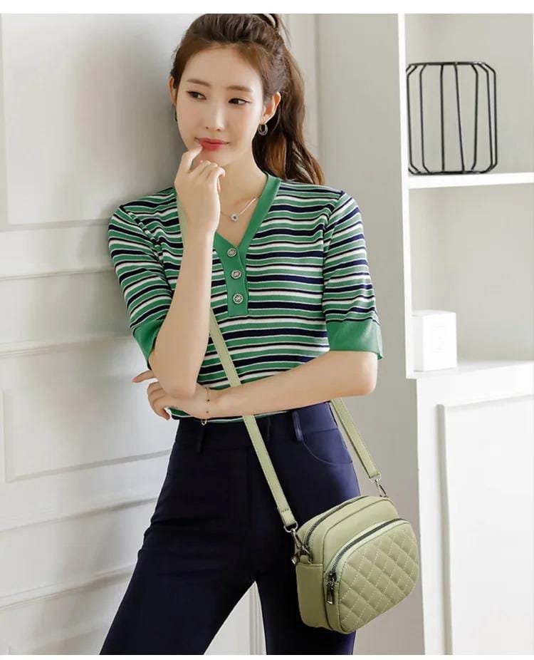 ( 1 Piece ) Women’s Pu Leather Embroidered Shoulder Bag | Best Quality Shoulder Bag For Women | Women Fashion | Shoulder Bag For Women - Aqua