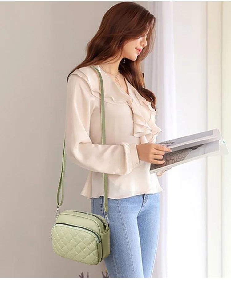 ( 1 Piece ) Women’s Pu Leather Embroidered Shoulder Bag | Best Quality Shoulder Bag For Women | Women Fashion | Shoulder Bag For Women - Aqua