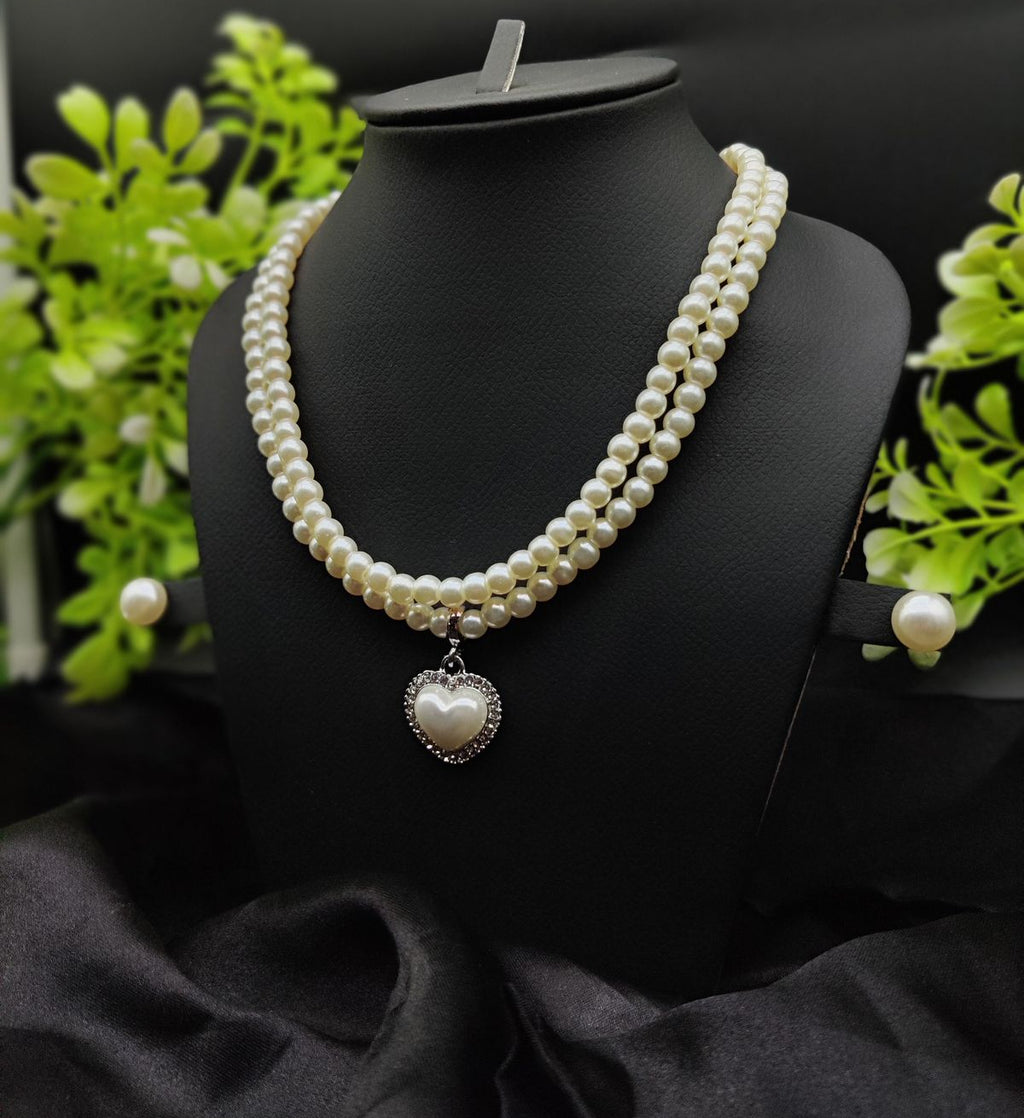 Imported Exquisite Pearl Necklace Set with Radiant Pendant & Earrings | Girls & Women Fashion